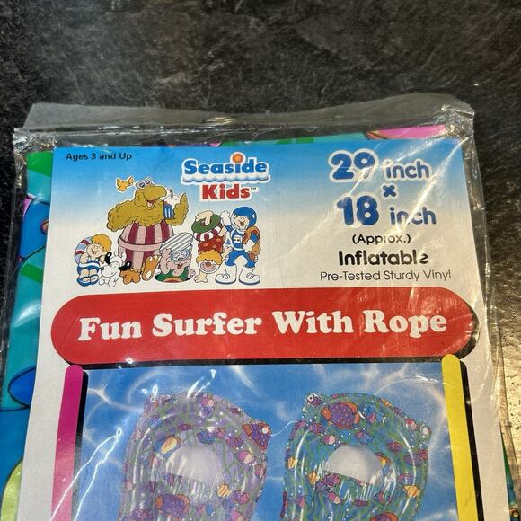 Seaside Kids Fun Surfer With Rope Float For Children Inflatable VTG Vinyl 79001 - Picture 2 of 5